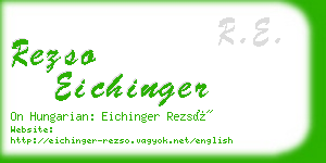 rezso eichinger business card